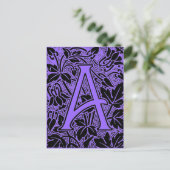 Versierde letter "A" Briefkaart (Staand voorkant)