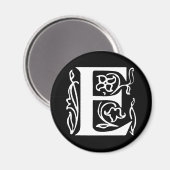 Versierde Letter E Magneet (Voorkant / Achterkant)