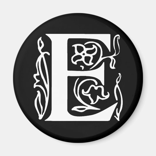 Versierde Letter E Magneet (Voorkant)