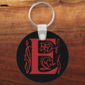 Versierde letter E Sleutelhanger (Voorkant)