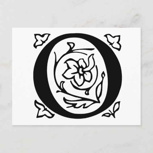 Versierde Letter O Briefkaart (Voorkant)
