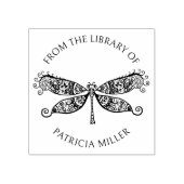 Versierde Libel Boek Uit de Bibliotheek Van Rubberstempel (Afrduk)