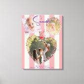 Versierde Lijsten 3 Foto's Roze 1e Kerst Mis Miles Canvas Afdruk (Voorkant)