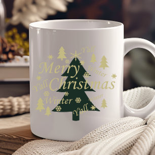 Versierde moderne boerderij verse kerst dennenbome mok