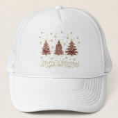 Versierde moderne kerst dennenbomen  trucker pet (Voorkant)