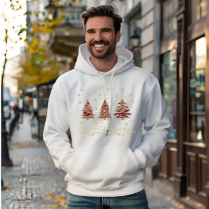 Versierde moderne vrolijke kerstpijnbomen hoodie