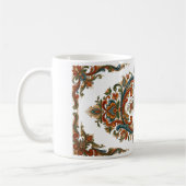Versierde Noorse Rosemaling stijl bloemkunst mok (Links)