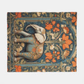 Versierde olifant William Morris geïnspireerd Flor Fleece Deken (Voorkant (Horizontaal))