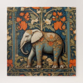 Versierde olifant William Morris geïnspireerd Flor Legpuzzel (Verticaal)