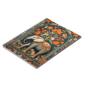Versierde olifant William Morris geïnspireerd Flor Notitieboek (Linkerzijde)