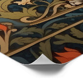 Versierde olifant William Morris geïnspireerd Flor Poster (Hoek)