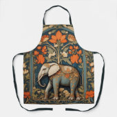 Versierde olifant William Morris geïnspireerd Flor Schort (Voorkant)