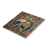 Versierde olifant William Morris geïnspireerd Flor Tegeltje (Zijkant)