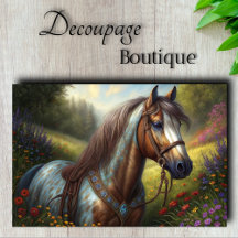 Versierde paardenweide decoupage
