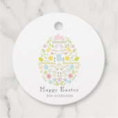 Versierde paasei bloemblaadje konijn bedankjes labels (Voorkant)