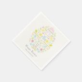 Versierde paasei bloemblaadje konijn servet (Hoek)