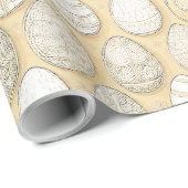 Versierde Paaseieren Patroon Geel D1096 Cadeaupapier (Rol Hoek)