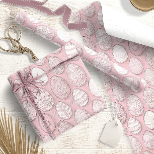 Versierde Paaseieren Patroon Roze ID1096 Cadeaupapier