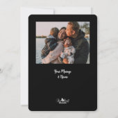 Versierde Palm Night Sky Feliz Navidad Terug Foto Feestdagenkaart (Achterkant)