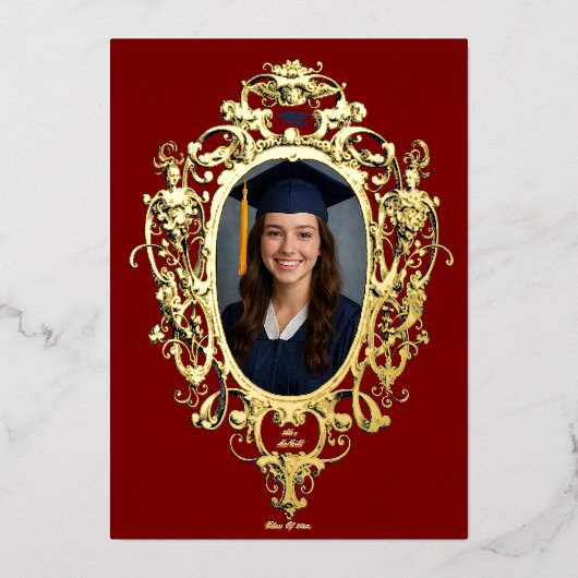Versierde Rococo Cartouche Foto Sjabloon Folie (Voorkant)