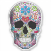 Versierde Schedel Sticker (Voorkant)