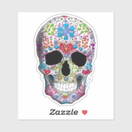 Versierde Schedel Sticker