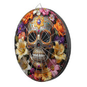 Versierde Schedel van Suiker Dartbord (Voorkant Rechts)