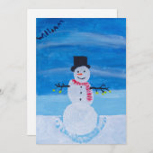 Versierde Snowman Kaart (Voorkant / Achterkant)