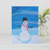 Versierde Snowman Kaart (Staand voorkant)