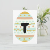 Versierde "T" Paasei vorm Bunting Banner Kaart (Staand voorkant)