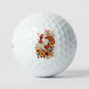 Versierde Thanksgiving-kalkoen Golfballen