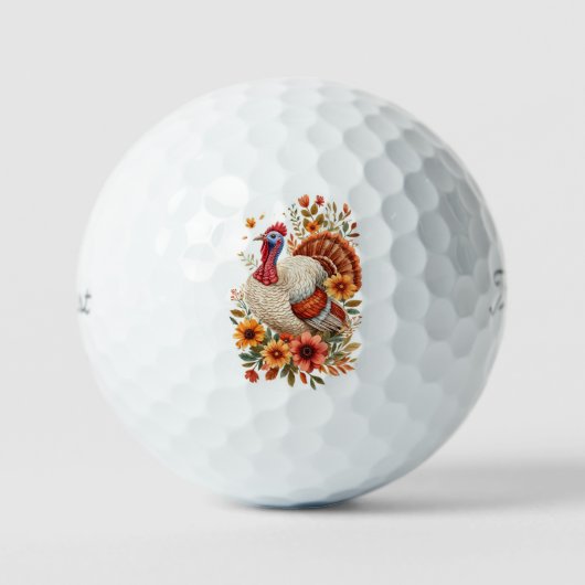 Versierde Thanksgiving-kalkoen Golfballen (Voorkant)