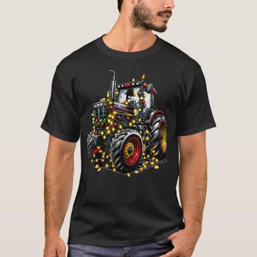 Versierde Tractor Met Feeënlichtjes T-shirt (Voorkant)