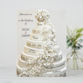 “Versierde Trouwtaart” Trouwkaart Kaart (Staand voorkant)