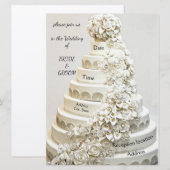 “Versierde Trouwtaart” Trouwkaart Kaart (Voorkant / Achterkant)