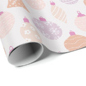 Versierde vakantie Ornamenten Cream Christmas Cadeaupapier (Rol Hoek)