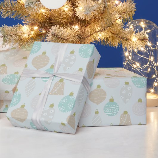 Versierde vakantie Ornamenten lichtgroene kerst Cadeaupapier (Feestdagen)