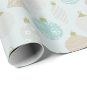 Versierde vakantie Ornamenten lichtgroene kerst Cadeaupapier (Rol Hoek)