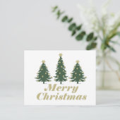 Versierde vakantie Vrolijke kerstpijnbomen Feestdagenkaart (Staand voorkant)