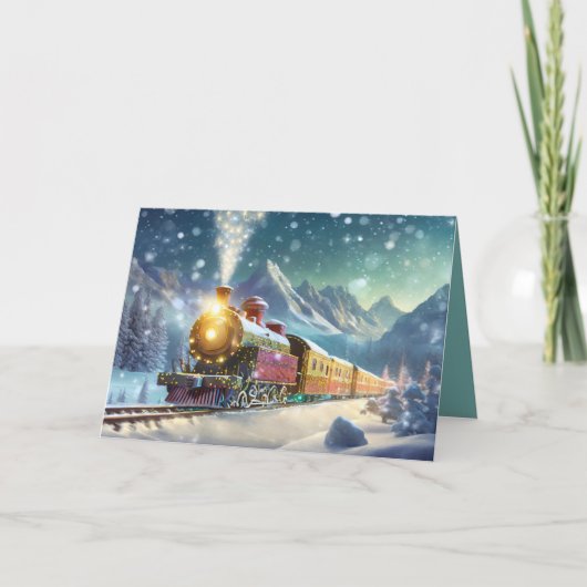 Versierde vakantietrein met toegevoegde foto kaart (Voorkant)