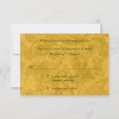 Versierde Victoriaanse Bal Masquerade Huwelijks RS RSVP Kaartje (Achterkant)