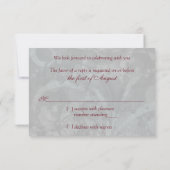 Versierde Victoriaanse Maskerade Bal Bruiloft RSVP (Achterkant)