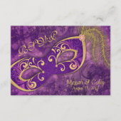 Versierde Victoriaanse Maskerade Bal Bruiloft RSVP Kaartje (Voorkant)