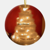 Versierde witte kerstboom Collectie Keramisch Ornament (Voorkant)