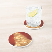 Versierde witte kerstboom Collectie Zandsteen Onderzetter (Zijkant)