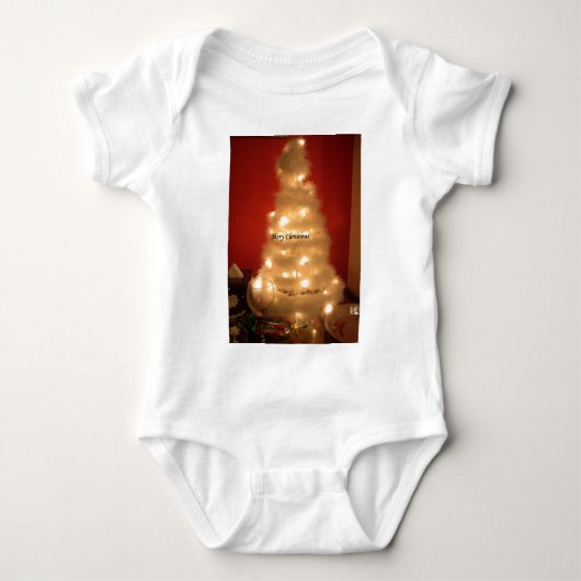 Versierde Witte Kerstboom  Romper (Voorkant)