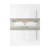 Versieren Gold Blue Stone Uitnodiging Belly Band Uitnodigingen Wikkel (Voorkant Voorbeeld)