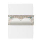 Versieren Gold Blue Stone Uitnodiging Belly Band Uitnodigingen Wikkel (Achterkant Voorbeeld)