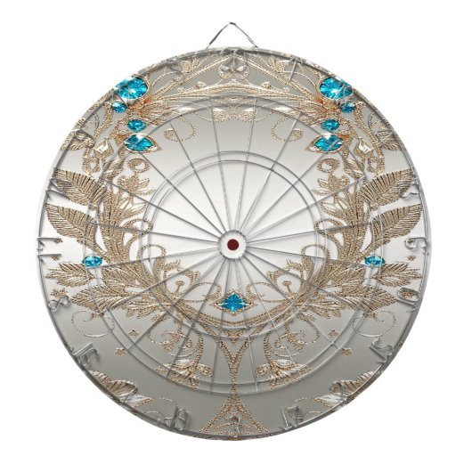 Versieren Gold Blue Stones Dartbord (Voorkant)