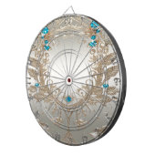 Versieren Gold Blue Stones Dartbord (Voorkant Rechts)